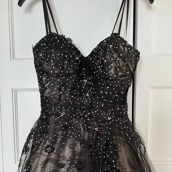 Mon Cheri Black Prom Dress - Picture 2 of 9